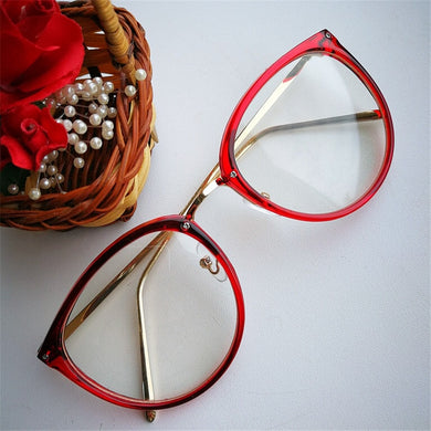 Optical Transparent Glasses Women Myopia Eyeglasses Frames Metal Spectacles Clear Lenses Women's Glasses