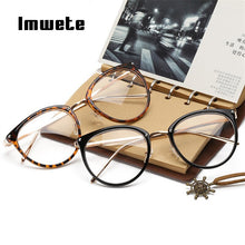 Load image into Gallery viewer, Imwete Oversized Glasses Frames Transparent Women&#39;s Frame Degree Eyeglasses Cat Eye Glasses Frame Clear Lens Glasses