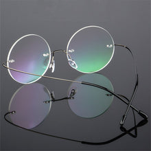Load image into Gallery viewer, Imwete Round Optical Eyeglasses Frames Men Titanium Eyewear Lightweight Rimless Transparent Glasses Frame