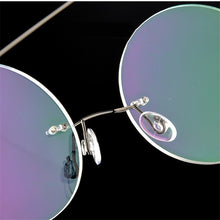 Load image into Gallery viewer, Imwete Round Optical Eyeglasses Frames Men Titanium Eyewear Lightweight Rimless Transparent Glasses Frame
