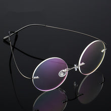 Load image into Gallery viewer, Imwete Round Optical Eyeglasses Frames Men Titanium Eyewear Lightweight Rimless Transparent Glasses Frame