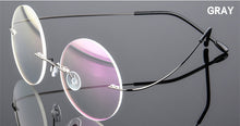 Load image into Gallery viewer, Imwete Round Optical Eyeglasses Frames Men Titanium Eyewear Lightweight Rimless Transparent Glasses Frame