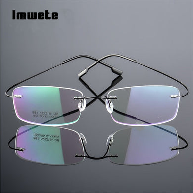 Imwete Titanium Eyeglasses Frames Rimless Flexible Optical Frame Prescription Spectacle Frameless Glasses Eye glasses