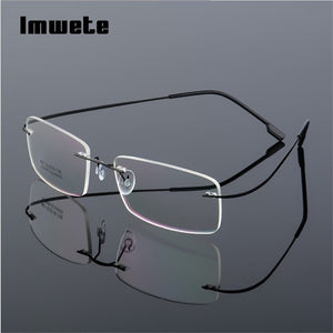 Imwete Titanium Eyeglasses Frames Rimless Flexible Optical Frame Prescription Spectacle Frameless Glasses Eye glasses