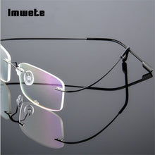 Load image into Gallery viewer, Imwete Titanium Eyeglasses Frames Rimless Flexible Optical Frame Prescription Spectacle Frameless Glasses Eye glasses