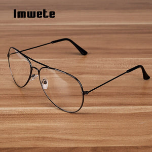 Imwete Transparent Glasses Frame Women Brand Metal Eyeglasses Men Clear Optical Prescription Eyewear Black Silver Gold Spectacle