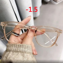 Load image into Gallery viewer, Imwete Vintage Finished Myopia Glasses Women Men Transparent Nearsighted Prescription Eyewear Computer Eyeglasses -1.5 2.5 3.5