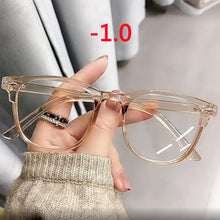 Load image into Gallery viewer, Imwete Vintage Finished Myopia Glasses Women Men Transparent Nearsighted Prescription Eyewear Computer Eyeglasses -1.5 2.5 3.5