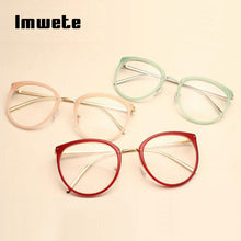 Load image into Gallery viewer, Imwete Vintage Myopia Eyeglasses Frame Women Transparent Lens Classic Optial Eye Glasses Retro Metal Designer Spectacles Frames