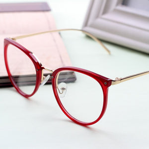 Imwete Vintage Myopia Eyeglasses Frame Women Transparent Lens Classic Optial Eye Glasses Retro Metal Designer Spectacles Frames
