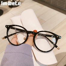 Load image into Gallery viewer, Imwete Vintage Round Glasses Frame Women Men Anti Blue Light Blocking Eyeglasses Transparent Green Eyewear Optical Spectacle