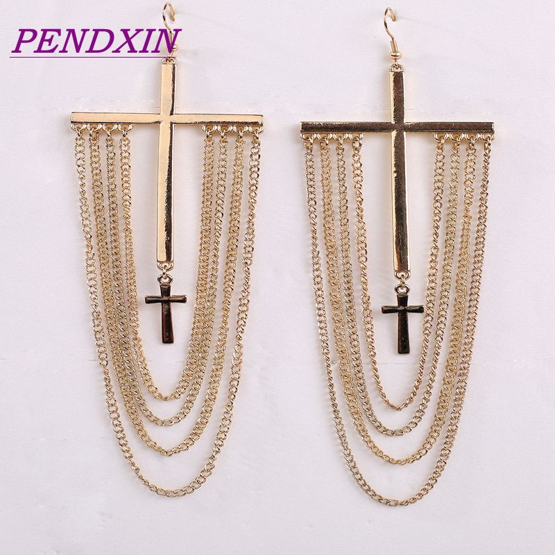 In 2018 Baroque Women's Earrings Cross, for women, this is a very big fashion decoration earrings, is a very co Christmas gift