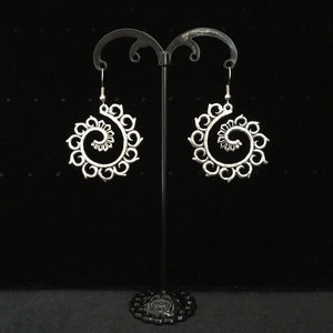 India Folk Style Silver Earrings temperament female hippie earrings. Ancient silver tribe earrings, Thailand, Nepal, Arabia