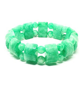 Carica l'immagine nel visualizzatore di Gallery, India Natural Green Jade Gemstone Stretchy Pink Crystal Burmese Jade Women Handmade Bracelet Accessories Gifts Wholesale