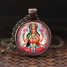 Load image into Gallery viewer, India Religion Necklace God Brahma Lord Shiva Vishnu Jewelry Glass Cabochon Pendant Choker Necklaces Religion Jewelry