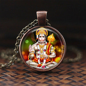 India Religion Necklace God Brahma Lord Shiva Vishnu Jewelry Glass Cabochon Pendant Choker Necklaces Religion Jewelry