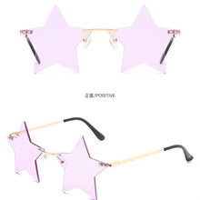 Load image into Gallery viewer, Individual Design Five-pointed Star Sunglasses For Women Rimless Big Star Shape Shades Funny Steampunk Sun Glasses Female UV400