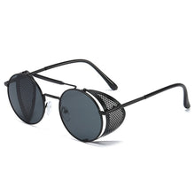 Carica l'immagine nel visualizzatore di Gallery, Industrial Steampunk Style Alloy Frame Sunglasses For Men Boys Vintage Round Lenses Sun Glasses Cosplay Good Omens Demon Crowley