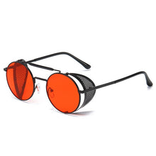 Carica l'immagine nel visualizzatore di Gallery, Industrial Steampunk Style Alloy Frame Sunglasses For Men Boys Vintage Round Lenses Sun Glasses Cosplay Good Omens Demon Crowley