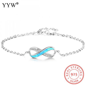 Infinity 8 Bracelets femme 925 Sterling Silver Bracelet Women Fine Jewelry Oval Chain Bracelets pulseras de plata 925 6.3 Inch