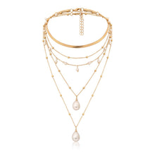 Load image into Gallery viewer, Bohemian Multi Layer Imitation Pearl Tassel Choker Necklace Collar Statement Pendant Necklace for Women Jewelry
