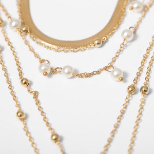 Bohemian Multi Layer Imitation Pearl Tassel Choker Necklace Collar Statement Pendant Necklace for Women Jewelry