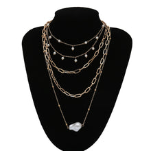 Load image into Gallery viewer, Bohemian Multi Layer Imitation Pearl Tassel Choker Necklace Collar Statement Pendant Necklace for Women Jewelry