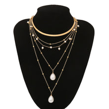 Load image into Gallery viewer, Bohemian Multi Layer Imitation Pearl Tassel Choker Necklace Collar Statement Pendant Necklace for Women Jewelry