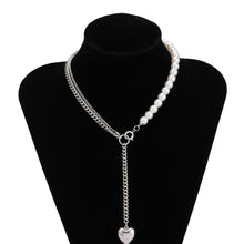 Load image into Gallery viewer, Punk Imitation Pearl Choker Necklace Collar Statement Gold Color Love Heart Lasso Pendant Necklace for Women Jewelry