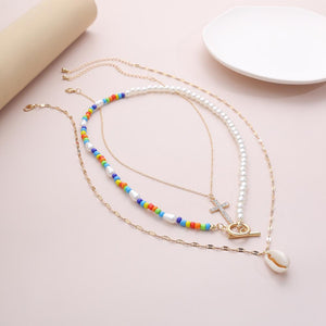 Punk Imitation Pearl Choker Necklace Collar Statement Gold Color Love Heart Lasso Pendant Necklace for Women Jewelry