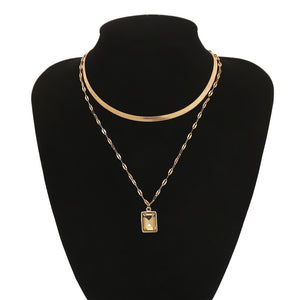 Punk Multi Layered Pearl Choker Necklace Collar Statement Virgin Mary Coin Crystal Pendant Necklace Women Jewelry