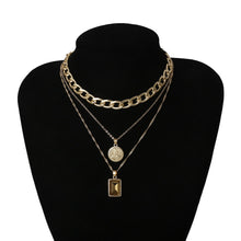 Carica l&#39;immagine nel visualizzatore di Gallery, Punk Multi Layered Pearl Choker Necklace Collar Statement Virgin Mary Coin Crystal Pendant Necklace Women Jewelry