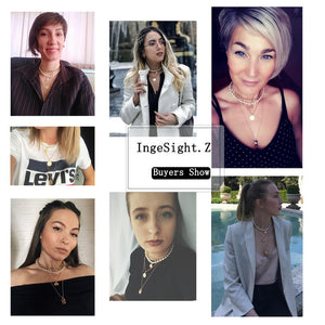 Punk Multi Layered Pearl Choker Necklace Collar Statement Virgin Mary Coin Crystal Pendant Necklace Women Jewelry