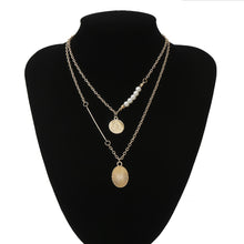 Carica l&#39;immagine nel visualizzatore di Gallery, Punk Multi Layered Pearl Choker Necklace Collar Statement Virgin Mary Coin Crystal Pendant Necklace Women Jewelry