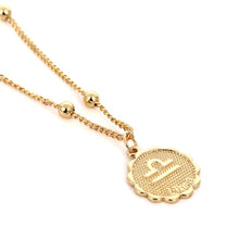 Load image into Gallery viewer, Constellation Carve Coin Pendant Necklace Simple Copper Leo Beads Clavicle Chain Necklace Sexy Couple Jewelry