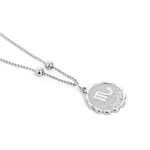 Constellation Carve Coin Pendant Necklace Simple Copper Leo Beads Clavicle Chain Necklace Sexy Couple Jewelry