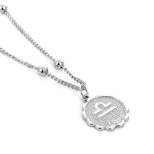 Load image into Gallery viewer, Constellation Carve Coin Pendant Necklace Simple Copper Leo Beads Clavicle Chain Necklace Sexy Couple Jewelry