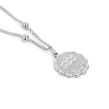 Load image into Gallery viewer, Constellation Carve Coin Pendant Necklace Simple Copper Leo Beads Clavicle Chain Necklace Sexy Couple Jewelry