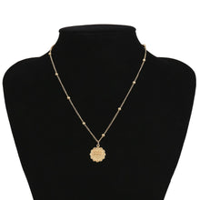 Load image into Gallery viewer, Constellation Carve Coin Pendant Necklace Simple Copper Leo Beads Clavicle Chain Necklace Sexy Couple Jewelry