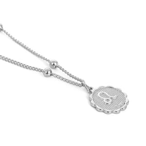 Constellation Carve Coin Pendant Necklace Simple Copper Leo Beads Clavicle Chain Necklace Sexy Couple Jewelry