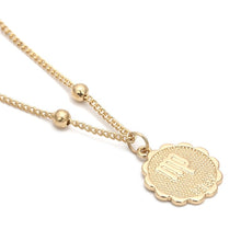 Load image into Gallery viewer, Constellation Carve Coin Pendant Necklace Simple Copper Leo Beads Clavicle Chain Necklace Sexy Couple Jewelry