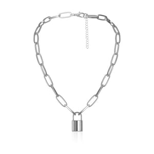 Multi Layer Lover Lock Pendant Choker Necklace Steampunk Padlock Heart Chain Necklace Collier Best Couple Jewelry Gift