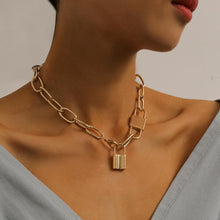 Carica l&#39;immagine nel visualizzatore di Gallery, Multi Layer Lover Lock Pendant Choker Necklace Steampunk Padlock Heart Chain Necklace Collier Best Couple Jewelry Gift