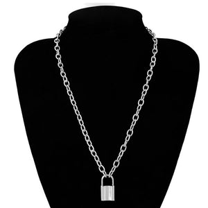 Multi Layer Lover Lock Pendant Choker Necklace Steampunk Padlock Heart Chain Necklace Collier Best Couple Jewelry Gift