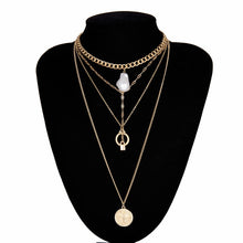 Carica l&#39;immagine nel visualizzatore di Gallery, Multi Layer Lover Lock Pendant Choker Necklace Steampunk Padlock Heart Chain Necklace Collier Best Couple Jewelry Gift