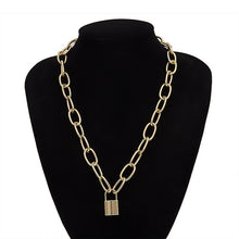 Carica l&#39;immagine nel visualizzatore di Gallery, Multi Layer Lover Lock Pendant Choker Necklace Steampunk Padlock Heart Chain Necklace Collier Best Couple Jewelry Gift