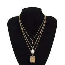 Carica l&#39;immagine nel visualizzatore di Gallery, Multi Layer Lover Lock Pendant Choker Necklace Steampunk Padlock Heart Chain Necklace Collier Best Couple Jewelry Gift