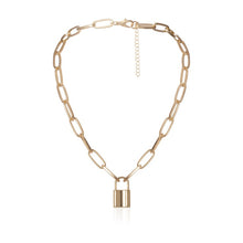 Carica l&#39;immagine nel visualizzatore di Gallery, Multi Layer Lover Lock Pendant Choker Necklace Steampunk Padlock Heart Chain Necklace Collier Best Couple Jewelry Gift