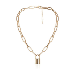 Multi Layer Lover Lock Pendant Choker Necklace Steampunk Padlock Heart Chain Necklace Collier Best Couple Jewelry Gift