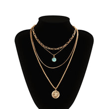 Carica l&#39;immagine nel visualizzatore di Gallery, Punk Miami Cuban Choker Necklace Colar Hip Hop Big Thick Chunky Chain Fashion Queen Coin Pendant Necklace Women Jewelry